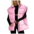 thumbnail image 1 of Sopiago Women's Casual Oversized Puffer Vest Stand Collar Insulated Padded Puffy Winter Jackets Coat with Pockets Pink,S, 1 of 6