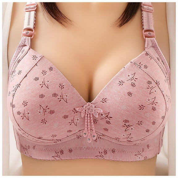 Sopiago Women's Cozy Wireless Bra, Full-Coverage Pullover Bra, Seamless T-Shirt Womens Bralette Pink,46