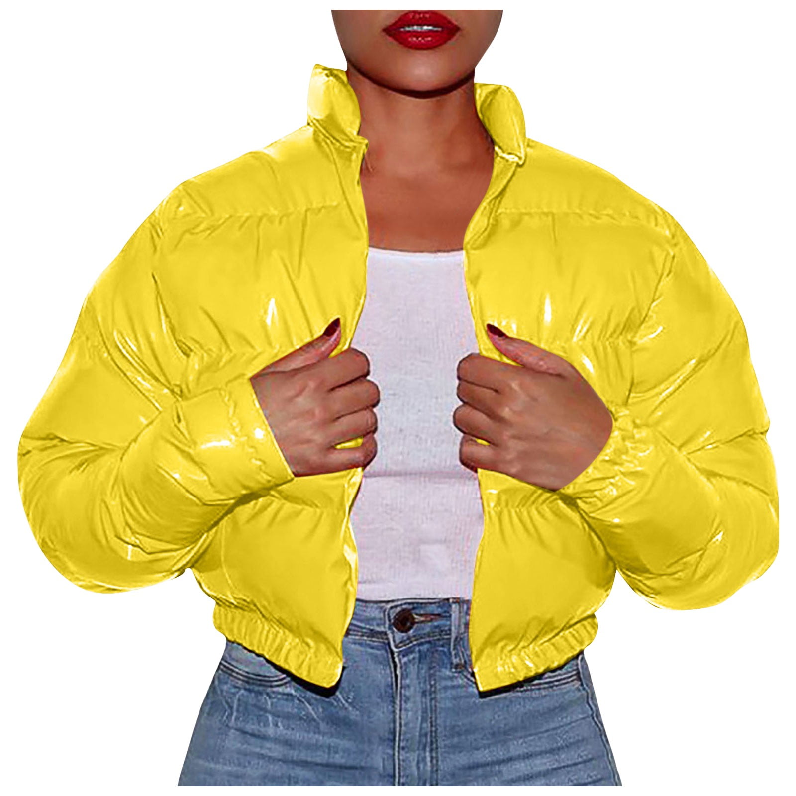 CULAX SHORT BONBERJACKET 美品 inhzoy Kids Girls Metallic lightweight Zip-Up Bomber Jacket
