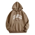 thumbnail image 1 of Sopiago Women's Cute Hoodies Graphic Preppy Sweatshirts for Teen Girls Long Sleeve Pullovers Fall Outfits with Pockets Brown,L, 1 of 4
