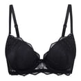 thumbnail image 1 of Sopiago Women's Double Support Wireless, Lace Bra with Stay-in-Place Straps Full-Coverage Wireless Bras for Women Black,S, 1 of 7