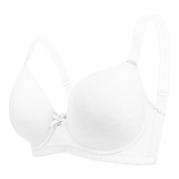 Sopiago Women's Full-Coverage Underwire Bra, Full-Frame Lifting and Smoothing Bralettes for Women With Support White,90D