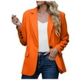 thumbnail image 1 of Sopiago Women's Long Sleeve Blazer Open Front Cardigan Jacket Work Office Two Button Blazer Women Orange,2XL, 1 of 4