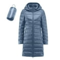 thumbnail image 1 of Sopiago Women's Packable Puffer Jacket Lightweight Winter Warm Long Quilted Hooded Puffer Coat Women Blue,S, 1 of 4