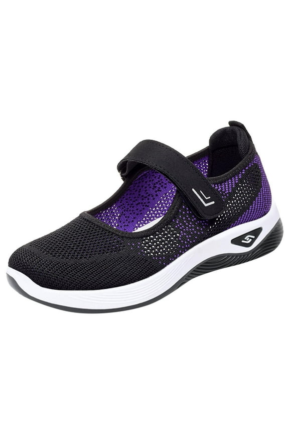 Women's Running Shoes Slip On Breathe Mesh Walking Shoes Women Fashion Sneakers Comfort Wedge Platform Loafers Black,38