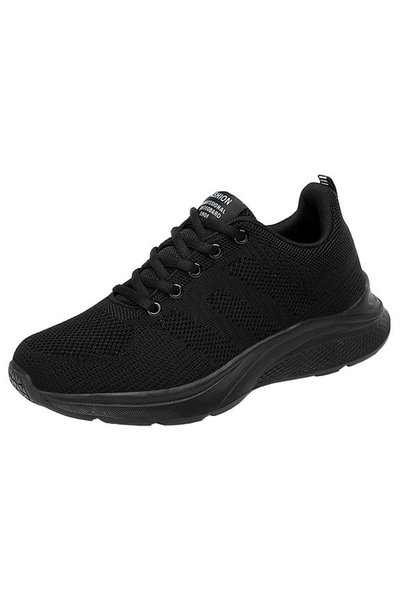 Women's Running Shoes Women'S Lace-Up Sneakers Fashion Lightweight Leather Platform Sports Shoes Runing Walking Shoes Black,37
