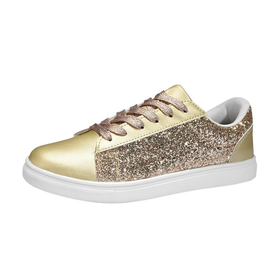 Sopiago Women's Slip on Sneakers Women's Fresh Impression, Wide Width Available Gold,43