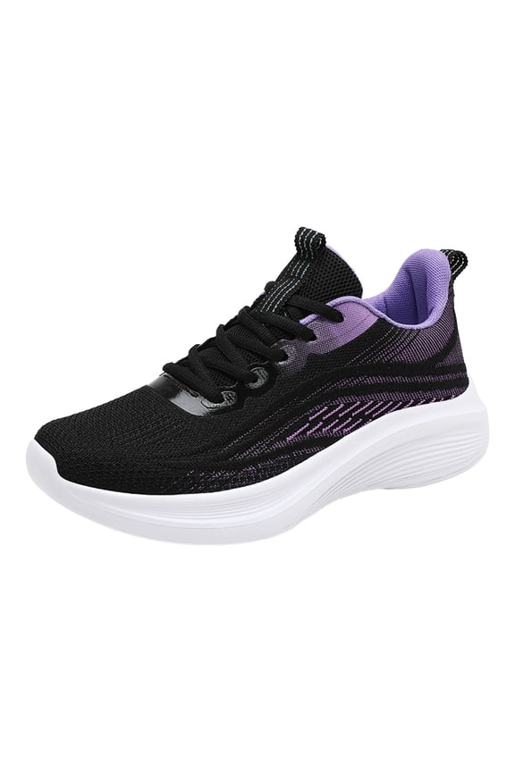 Women's Sneakers Comfort Trainers Wide Width Shoes Lace Up Casual Running Shoes Purple,38