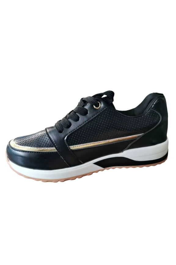 Women's Sneakers Women's Cloud Walking Shoes Supportive Tennis Running Shoes Lightweight Non-Slip Fashion Sneakers Black,42