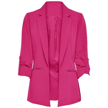 Pink 3/4 Sleeve Blazer main image 1