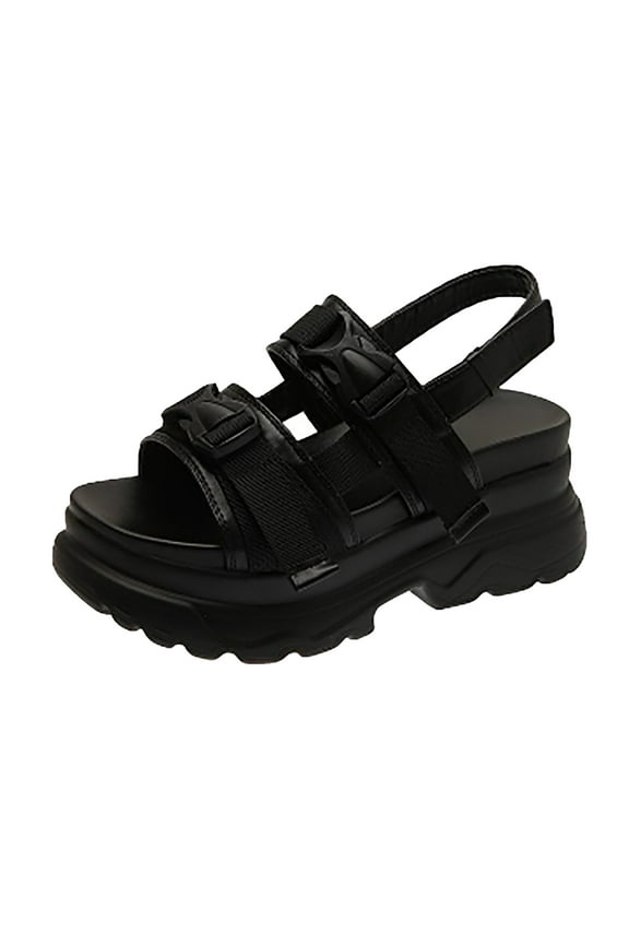 Womens Beach Shoes Women's Platform Sandals Black,6.5