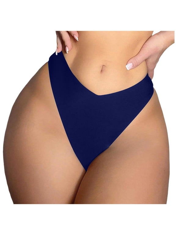 Womens Bikini Bottoms Low Waisted Bathing Swimsuit Bottom for Women Cheeky Swim Briefs Navy,M
