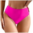 thumbnail image 1 of Sopiago Womens Bikini Bottoms Mid Rise Bathing Suit Bottom Full Coverage Swimsuit Bottoms for Women Ruched Scrunch Swim Bottom Hot Pink,XL, 1 of 7