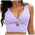 thumbnail image 1 of Sopiago Womens Bikini Top Cut Out Long Tankini Tops for Women Twist Knot Padded Adjustable Swimsuit Tops Only Resort Wear Purple,S, 1 of 4