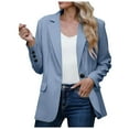 thumbnail image 1 of Sopiago Womens Blazers Casual Bussiness Casual Open Front Long Sleeve Blazers Work Office Button Lapel Blazer for Women Light Blue,S, 1 of 4