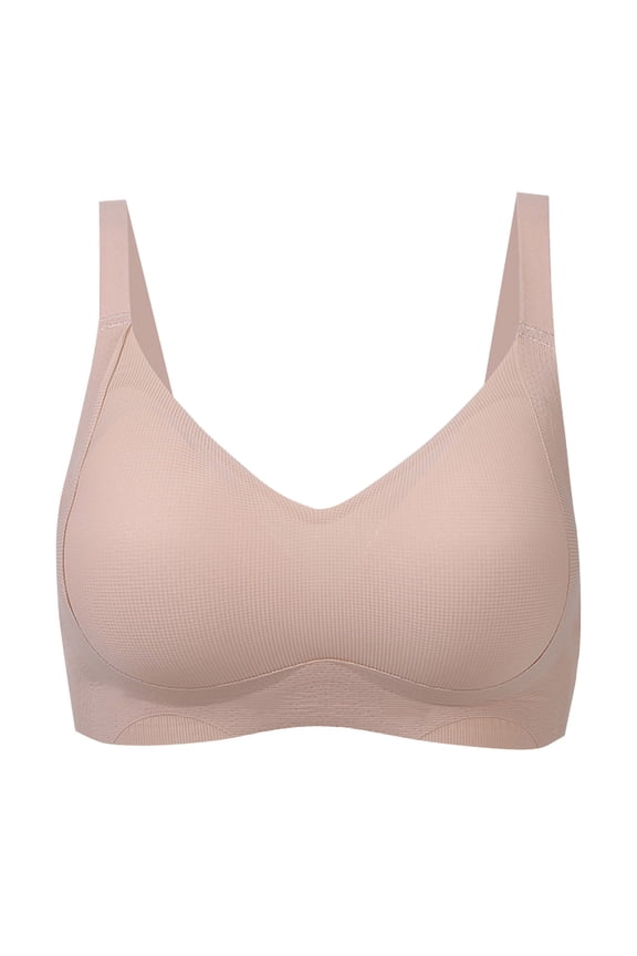 Womens Bras Underwear With Small Chest Gathered Gathered And Paired for Sagging Feeling Thin And Seamless Bra Light Pink,M