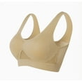 thumbnail image 1 of Sopiago Womens Bras Wireless Easy Underarm-smoothing With Seamless Stretch Wireless Lightly Lined Comfort Bra Beige,3XL, 1 of 2