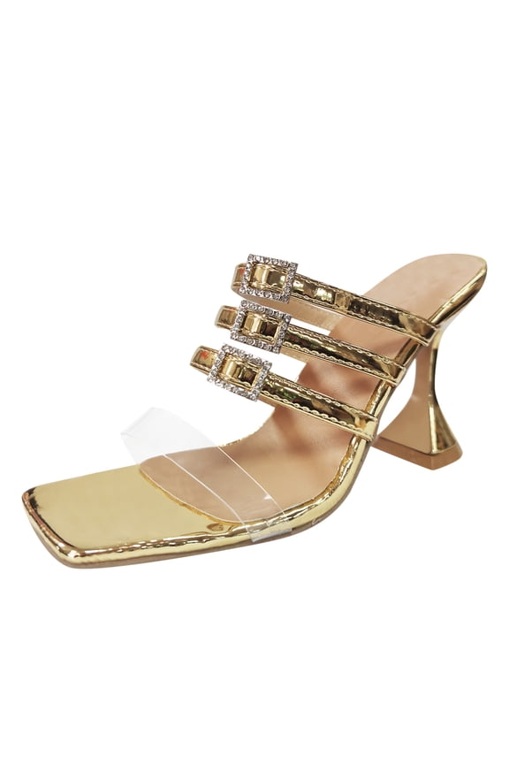 Womens Heels Closed Toe Womens High Heels Pointed Toe Pumps Crossed Strap Stilettos Party Dress Shoes Gold,9