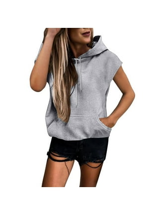 Short sleeve zip hoodie women's hotsell