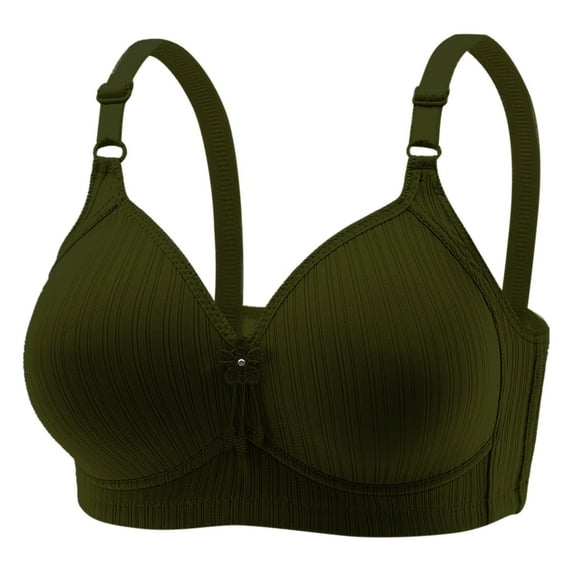 Sopiago Womens Seamless Push Up Bras No Underwire Full Coverage Comfortable Bra V Neck Bralettes Wireless Everyday Womens Bra Green,36