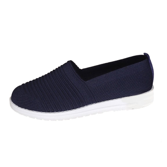 Sopiago Womens Shoes Women's Slip On Walking Shoes Breathable Mesh Sneakers Work Casual Tennis Shoes Dark Blue,40