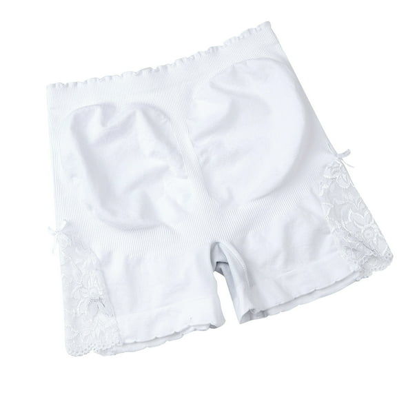 Sopiago Womens Slip Shorts for Under Dresses Anti Chafe Underwear Boyshorts Panties Lace Under Shorts White,One Size