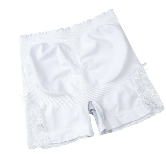 Sopiago Womens Slip Shorts for Under Dresses Anti Chafe Underwear Boyshorts Panties Lace Under Shorts White,One Size