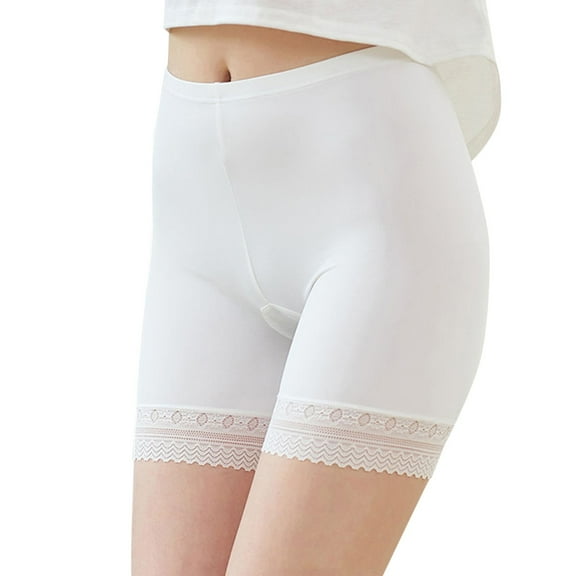 Sopiago Womens Slip Shorts for Under Dresses Seamless Anti Chafing Underwear Shaping Boyshort Smooth Panties for Women White,L