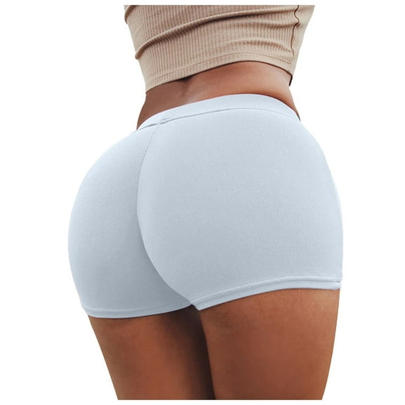 Sopiago Womens Slip Shorts for Under Dresses Seamless Shapewear Boyshorts Tummy Control Panties Shaping Shorts White,S