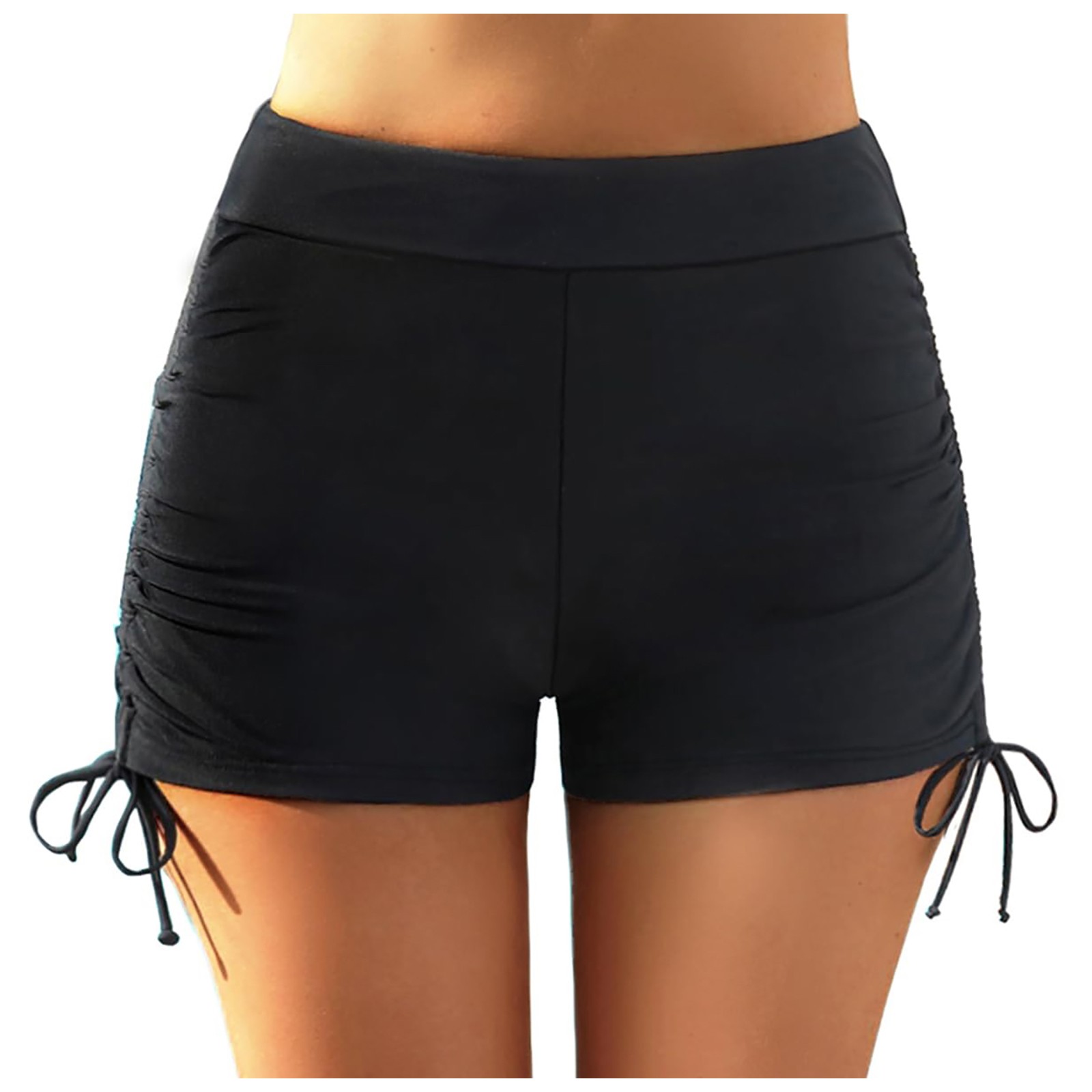 Sopiago Womens Swim Shorts High Waist Swimsuit Bottoms Adjustable Side