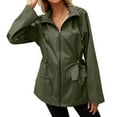 thumbnail image 1 of Sopiago Womens Waterproof Raincoat Lightweight Rain Jackets Hooded Windbreaker with Pockets for Outdoor Green,S, 1 of 7