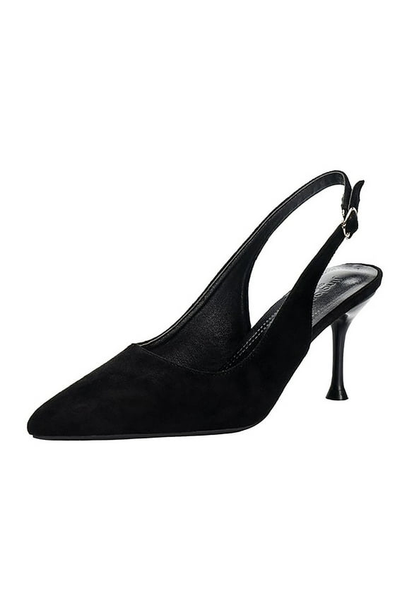 Womens Work Heels Women's High Chunky Block Closed Toe Heels,Slip On Pointed Toe Work Dress Office Wedding Party Pumps Shoes Black,6.5