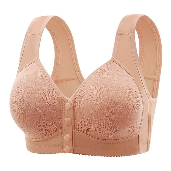 Sopiago Yoga Bra 9 Hour Sensational Support Wireless Full-Coverage Bra for Full Figures Khaki,44