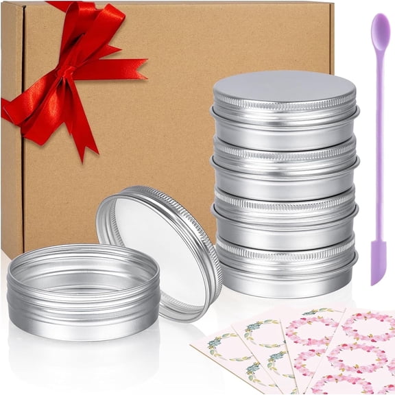 Sopito Aluminum Tin Cans, 24pcs 2oz Metal Round Containers Screw Lid Empty Small Travel Tins for Candles, Salve, Cosmetics