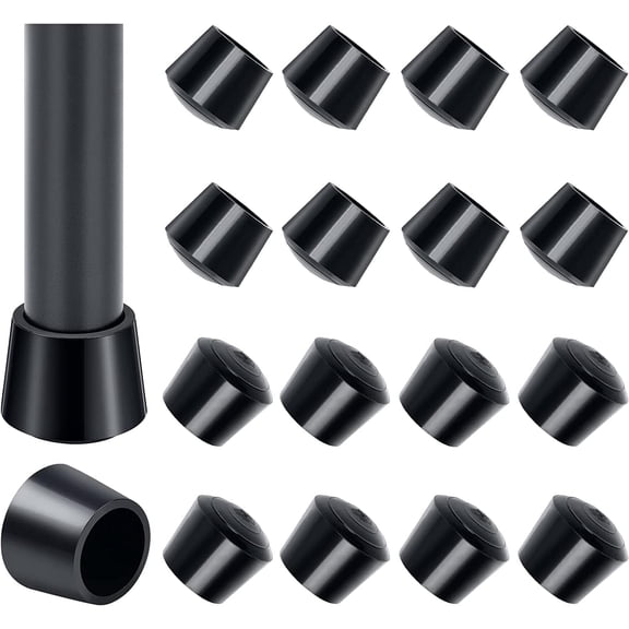 Sopito Chair Leg Caps, Non-Slip Rubber Leg Tips 7/8in Inner Diameter Chair Leg Floor Protectors Covers Round Black-16 Pack
