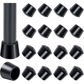 Sopito Chair Leg Caps, Thickened Rubber Floor Protectors, 1in Non-Slip Indoor Outdoor Furniture Cups Covers Reduce Noise, Round Black-16 Pack