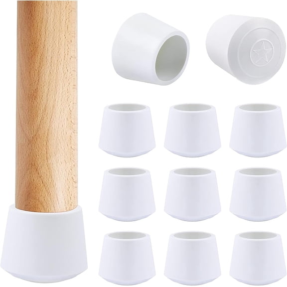 Sopito Chair Leg Tips Caps, Non Slip Rubber Bar Stool Leg Caps 3/4in Furniture Feet Covers for Floor Protection, Round White-16 Pack