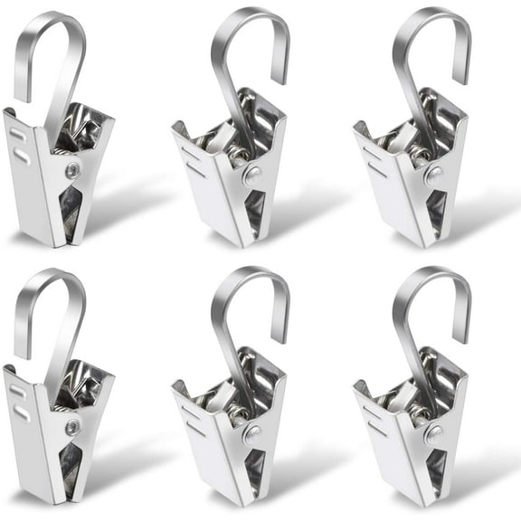 Sopito Curtain Clips, 100 Pack Stainless Steel Light Clips for Outside String Lights Party Decor Hanging Photo Camping Tents Arts Crafts Display