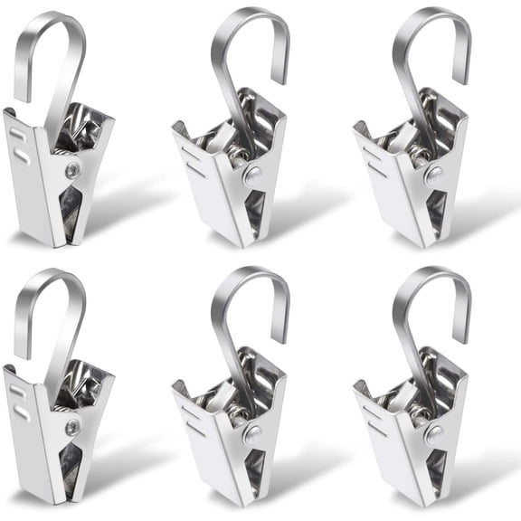 Sopito Curtain Clips, 100 Pack Stainless Steel Light Clips for Outside String Lights Party Decor Hanging Photo Camping Tents Arts Crafts Display