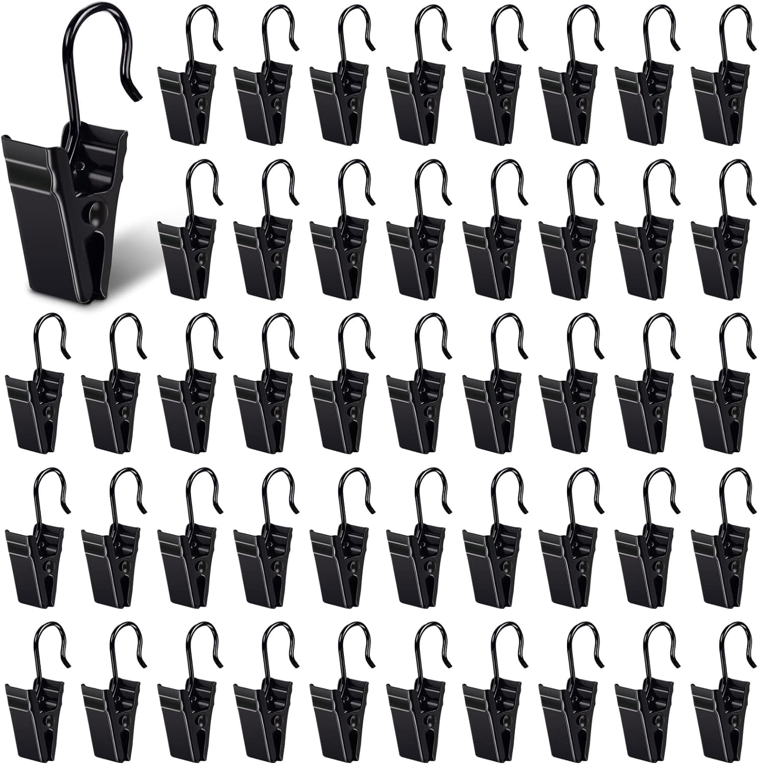 58PCS Stainless Steel Curtain Hooks - Pin Hooks For Window, Shower, Or Door Curtains