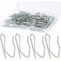 Sopito Curtain Hooks, 1.2in Metal Drapery Pin and Hook for Door Window Shower Curtain, Silver White 58PCS