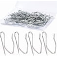 thumbnail image 1 of Sopito Curtain Hooks, 1.2in Metal Drapery Pin and Hook for Door Window Shower Curtain, Silver White 58PCS, 1 of 7
