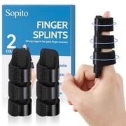 Sopito Finger Splint, 2PCS Finger Brace for Index, Middle, Ring Fingers Straightening Arthritis Knuckle Immobilization