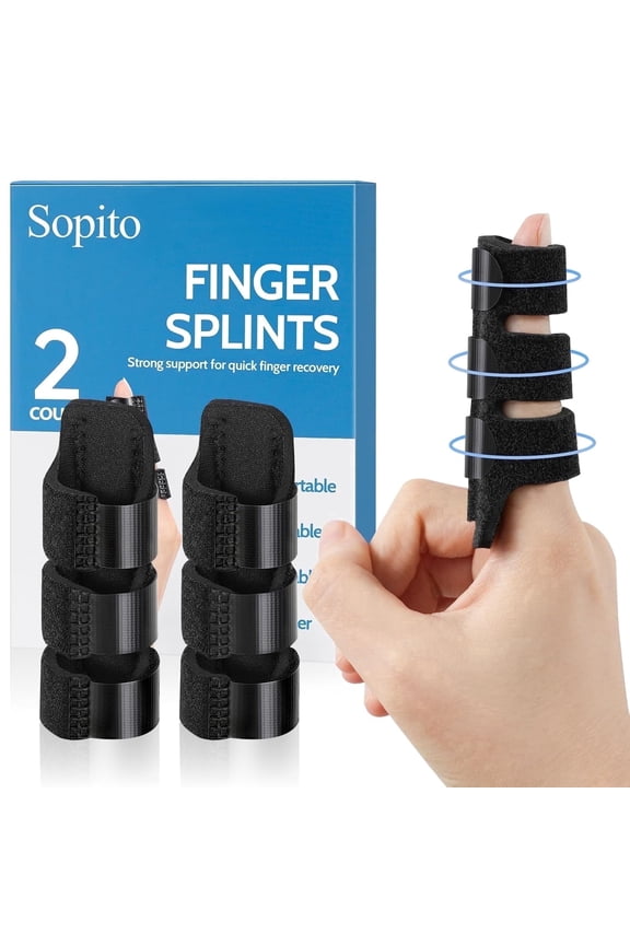 Finger Splint, 2PCS Finger Brace for Index, Middle, Ring Fingers Straightening Arthritis Knuckle Immobilization