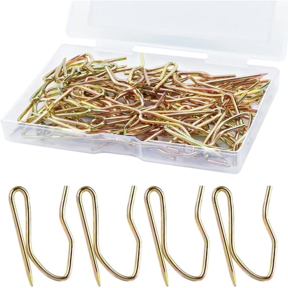 Sopito Metal Curtain Hooks, 58PCS Drapery Hook Pins 1.2in Stainless Steel Pin-on Hooks for Window Curtain, Shower Curtain, Door Curtain, Copper