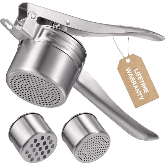 Sopito Potato Ricer, Upgraded Stainless Steel Potato Masher with 2 Interchangeable Cups Heavy Duty Kitchen Tool