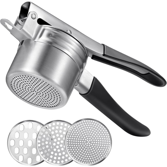 Sopito Potato Ricer, Upgraded Stainless Steel Potato Masher with 3 Interchangeable Discs, Heavy Duty Kitchen Tool Gadget