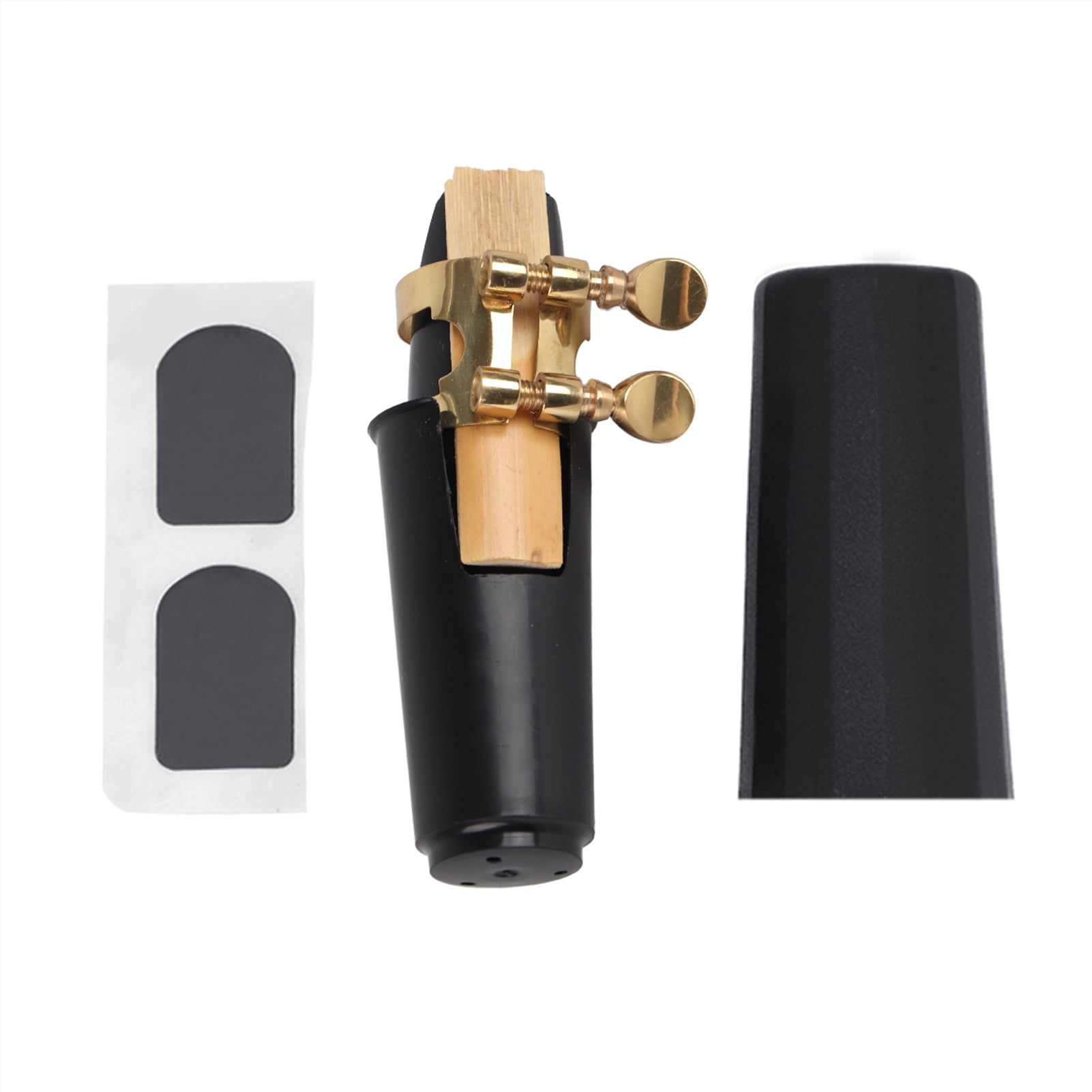 Soprano Sax Saxophone ABS Mouthpiece with Cap Metal Buckle Reed Pads