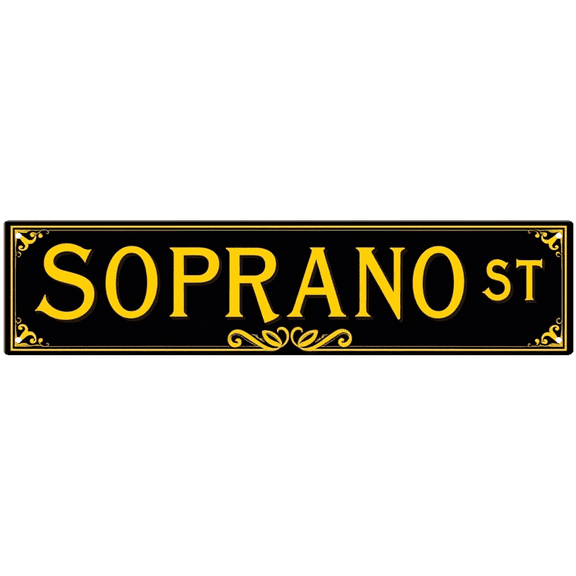 Soprano St Tin Sign - 16x4 Inch - Ideal for Urban Bar, Garage, Man Cave Decor - TV Show Signs, Retro Wall Art