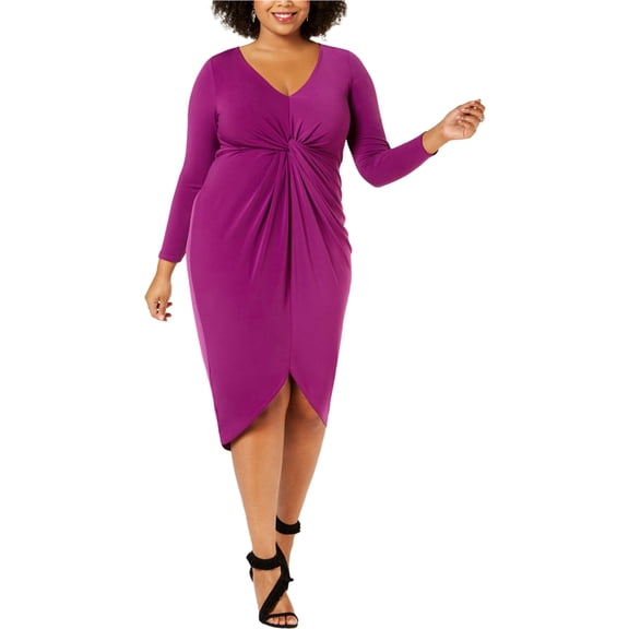 Soprano Womens Plus Twist Front High-Low Party Dress